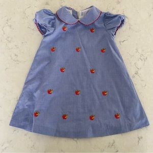 Blue Anavini Dress with Apples. Size 3T